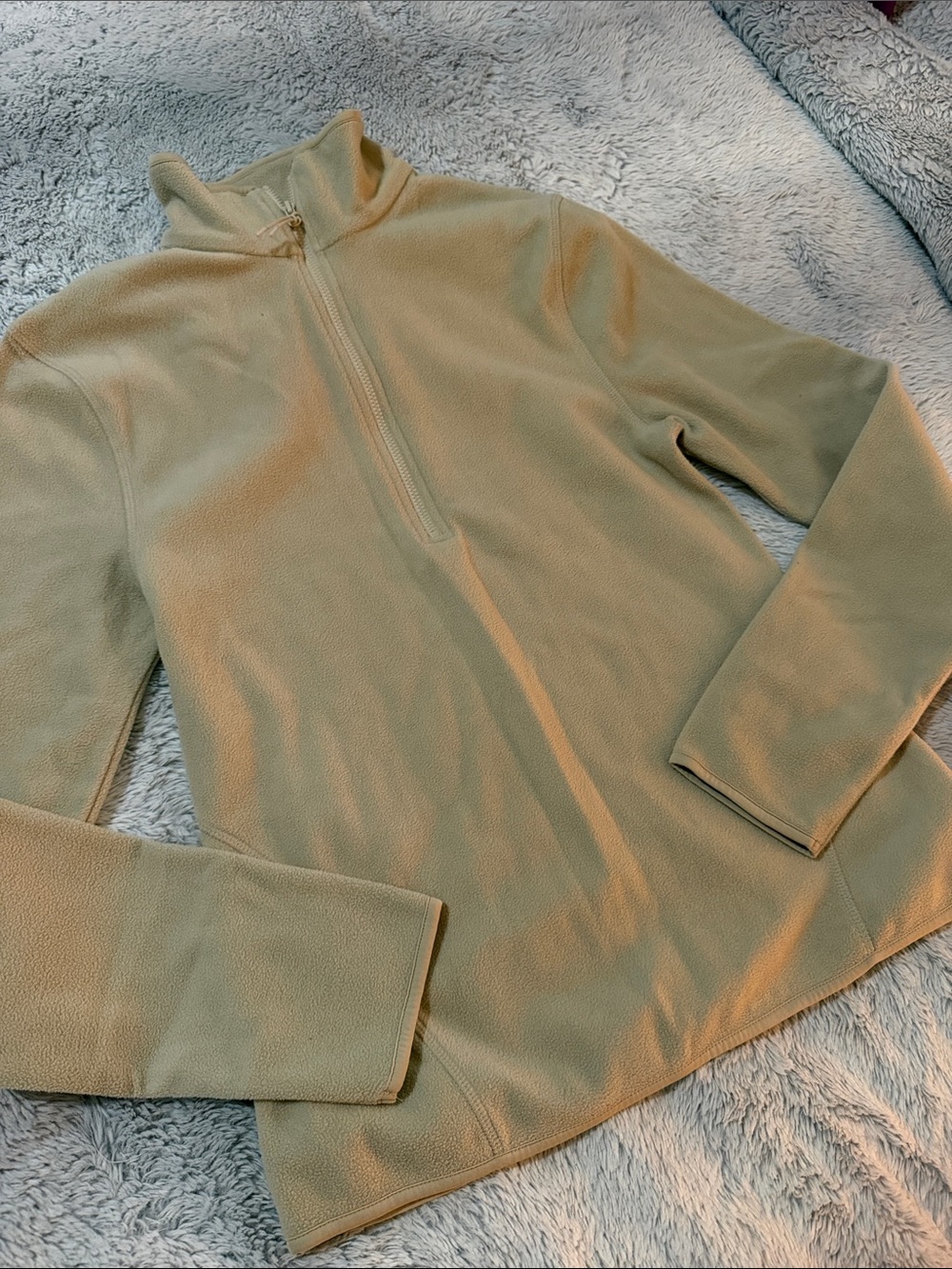Primark Men's Zip-Neck Fleece Sweater in Tan
